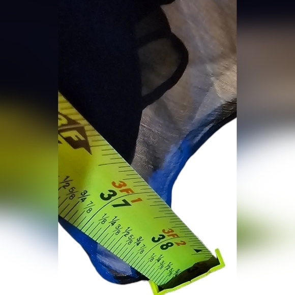 The Limited - Sleeveless Semi-Sheer Blue & Black Abtract Print Dress​​​​​ - Picture 7 of 10